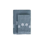 Set 1+1 coppia asciugamano Maison Sucrée Natale Blu Avio BLUE WINTER